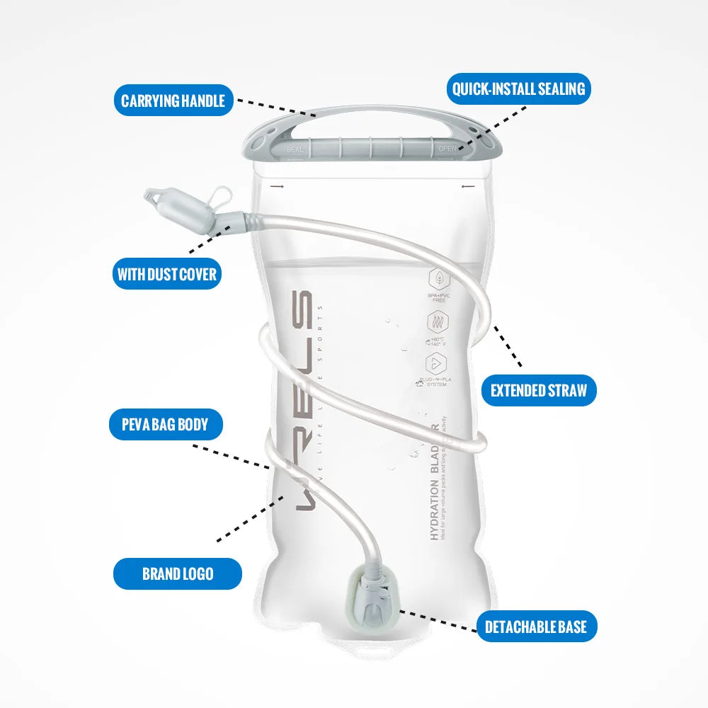 WRELS 3L TPU Hydration Bladder – BPA-Free Water Reservoir for Hiking & Cycling