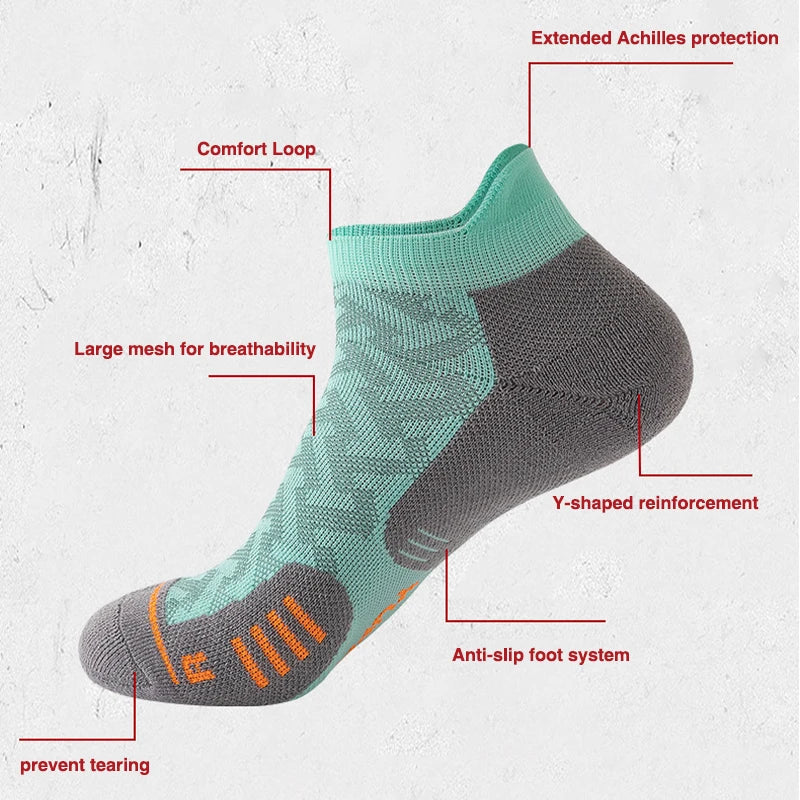 WRELS Marathon Running Socks – Compression, Cushioned, Breathable Sports Socks