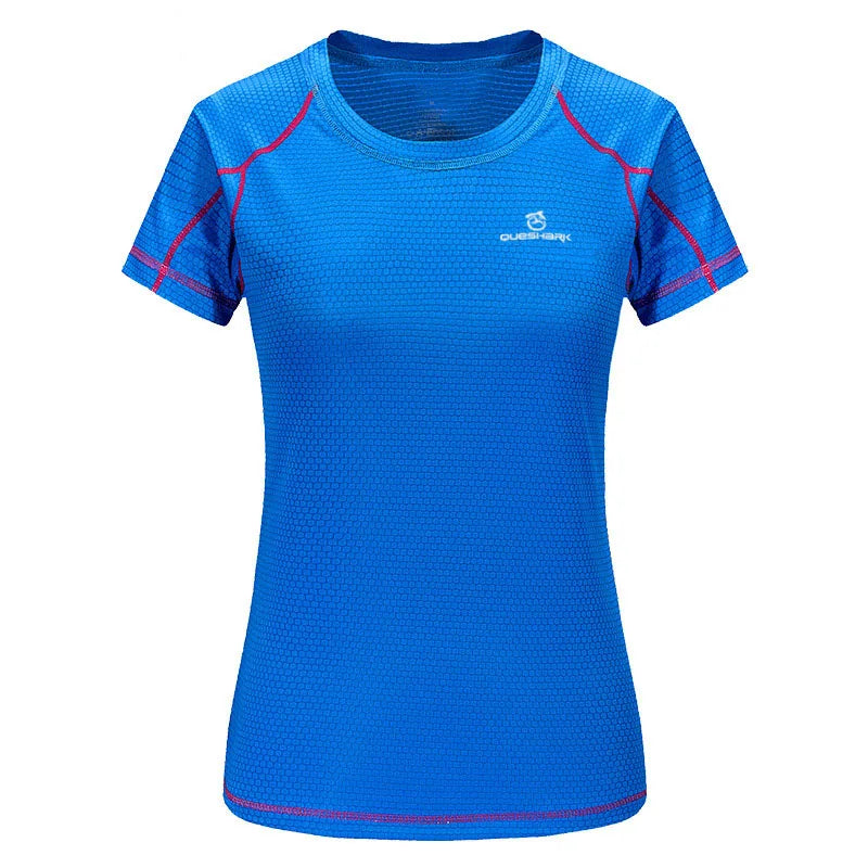 QUESHARK Women’s Quick Dry Running T-Shirt – Breathable Short Sleeve Fitness Top
