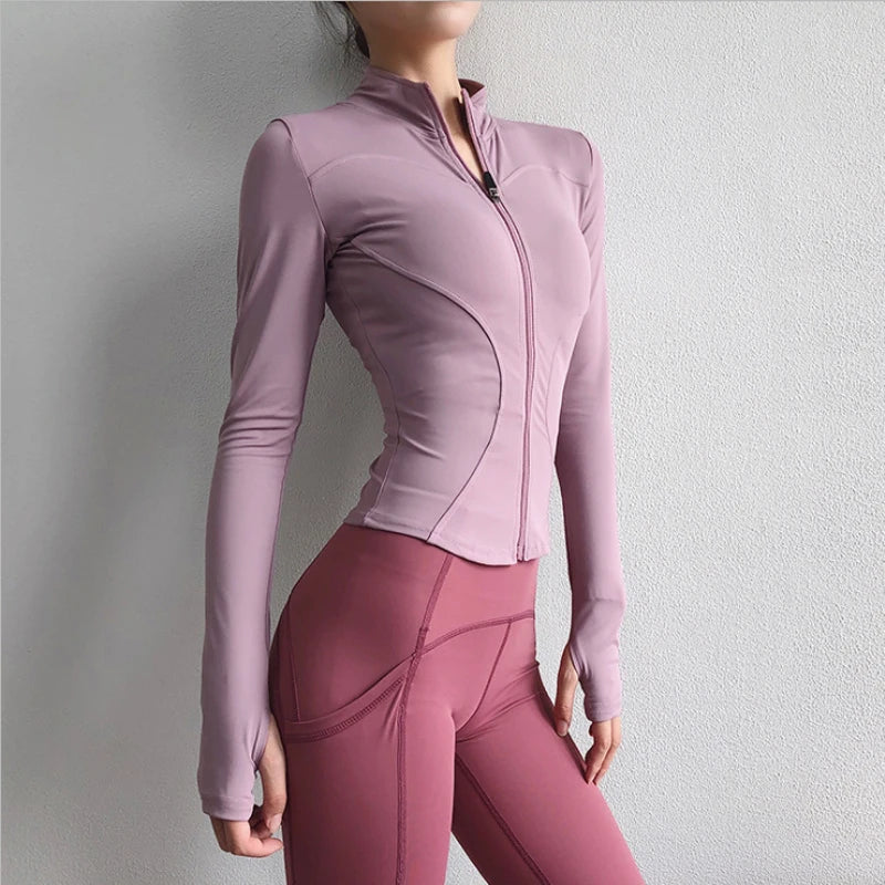 Women's Thumb Jacket 2024 Long Sleeve Quick-Dry Sports Coat
