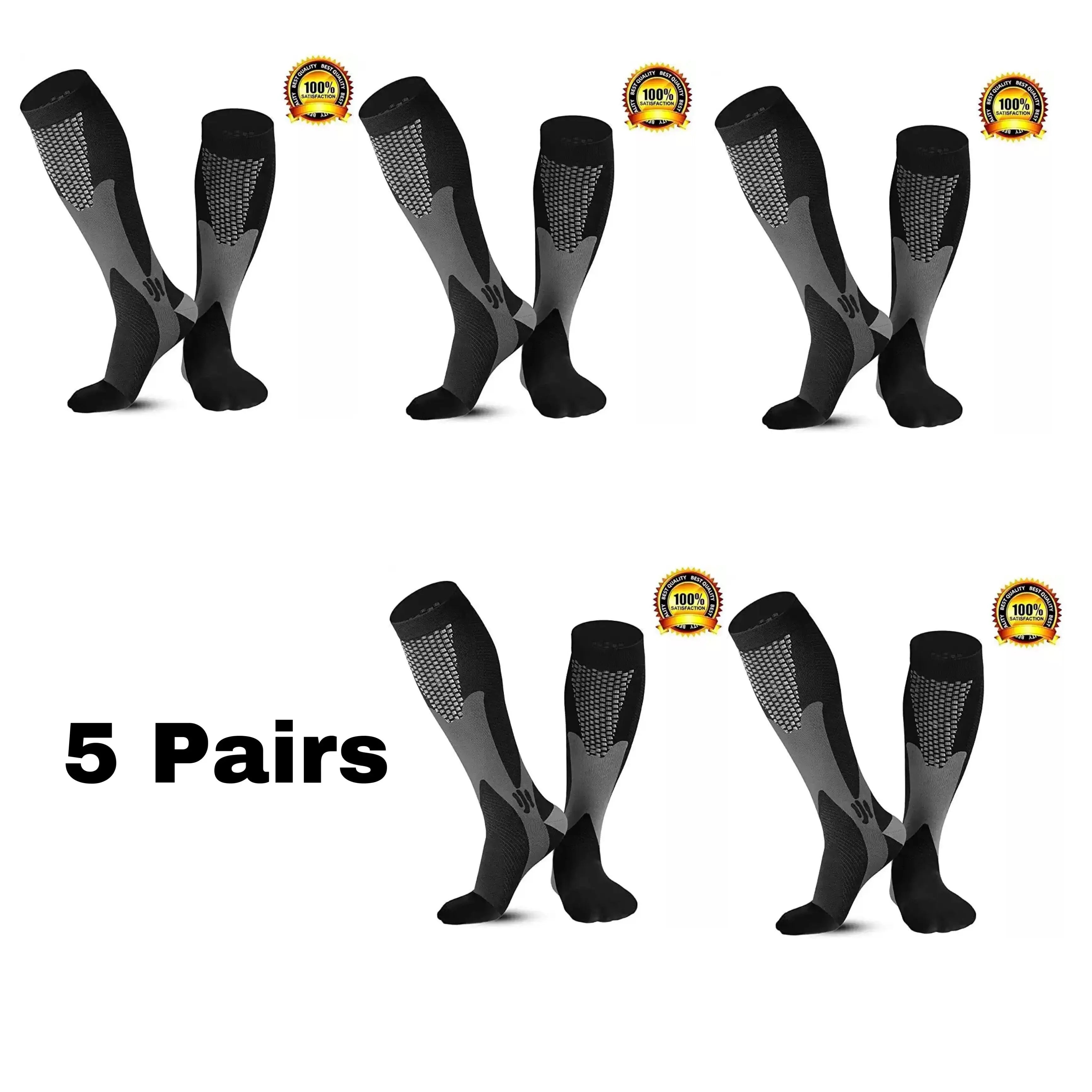 Men's Compression Socks for Running, Travel, Varicose Veins & Recovery, Breathable Support Stockings