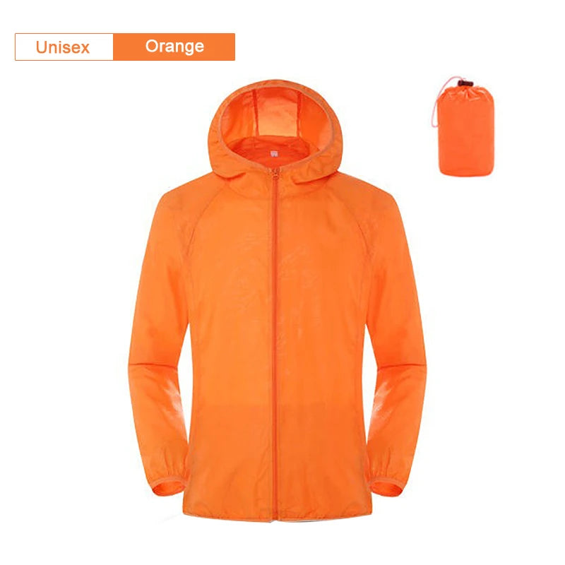 LNGXO Camping Rain Jacket – Unisex Waterproof Sun Protection Windbreaker with Pocket