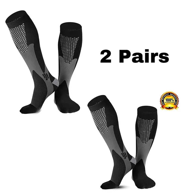 Men's Compression Socks for Running, Travel, Varicose Veins & Recovery, Breathable Support Stockings
