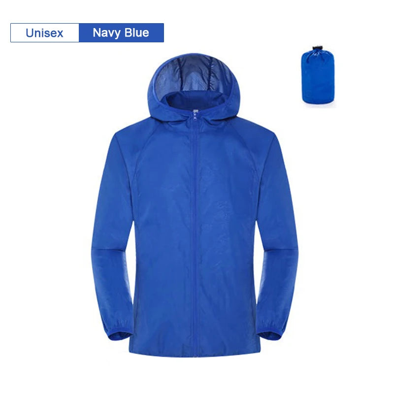 LNGXO Camping Rain Jacket – Unisex Waterproof Sun Protection Windbreaker with Pocket