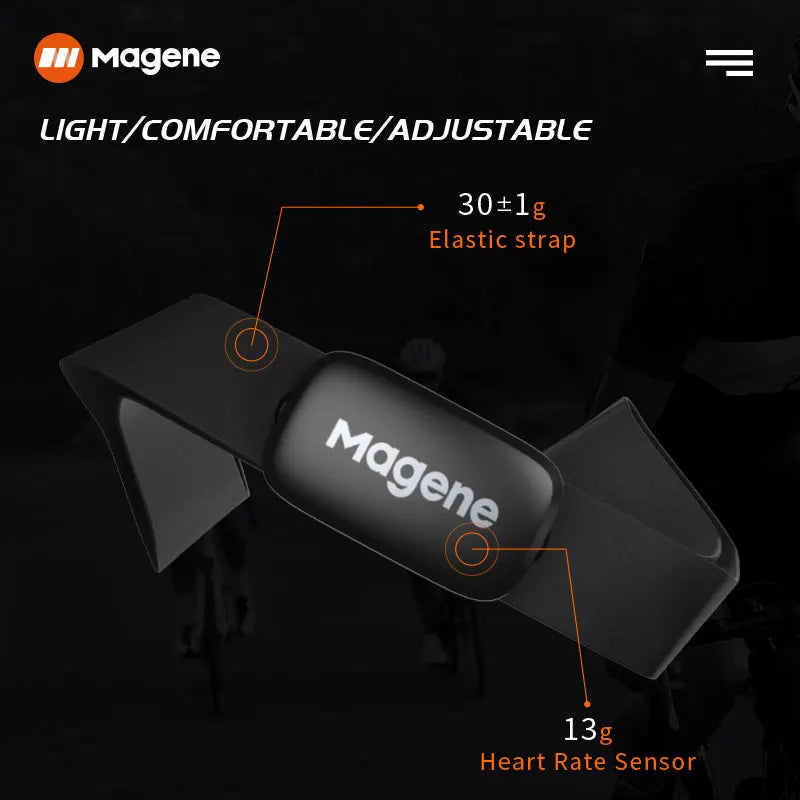 MAGENE Mover H64 Heart Rate Sensor – Dual ANT+ & Bluetooth Chest Strap for Sports & Cycling