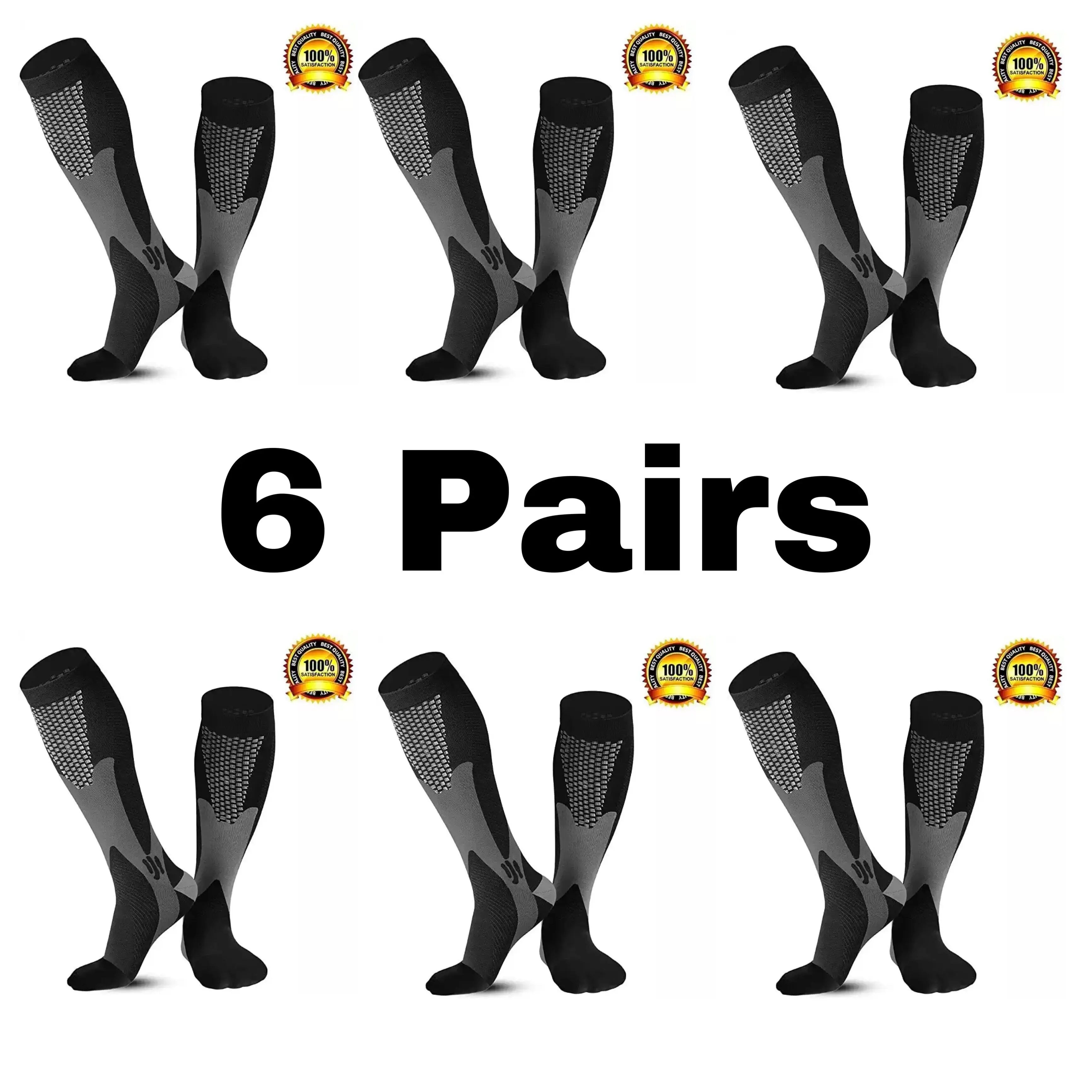 Men's Compression Socks for Running, Travel, Varicose Veins & Recovery, Breathable Support Stockings