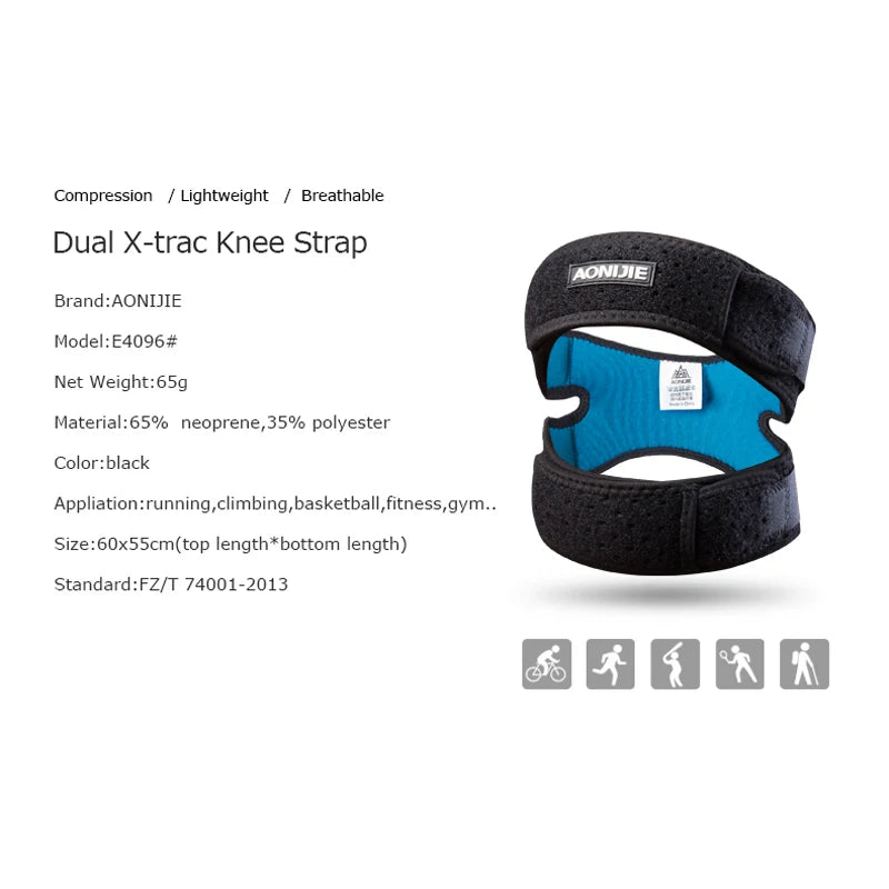 AONIJIE E4096 Dual Patella Knee Strap X-Shaped Support Brace Pain Relief Band
