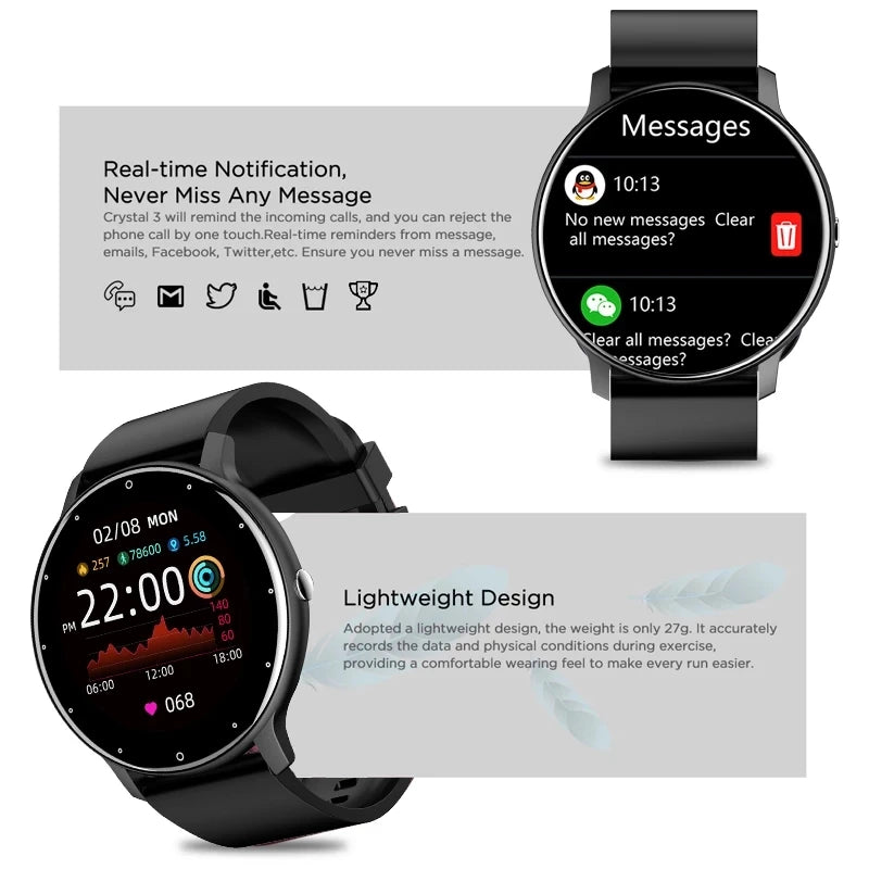 LIGE 2025 Smart Watch for Men & Women – Fitness Tracker with Heart Monitor & Notifications