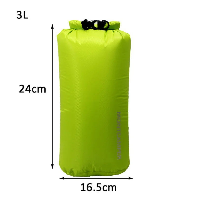 Ultralight 30D Nylon Waterproof Dry Bag 3L–35L for Kayaking, Camping & Water Sports