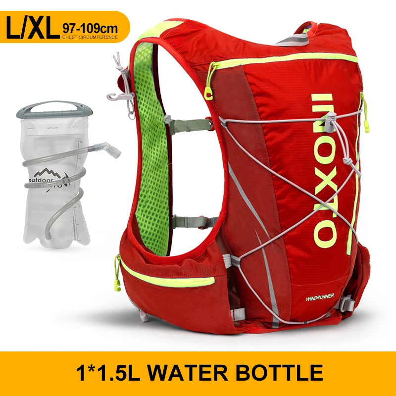 8L Hydration Running Vest Backpack with 1.5L Water Bladder & 500ml Bottles