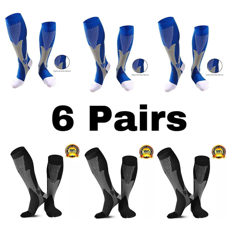 Men's Compression Socks for Running, Travel, Varicose Veins & Recovery, Breathable Support Stockings