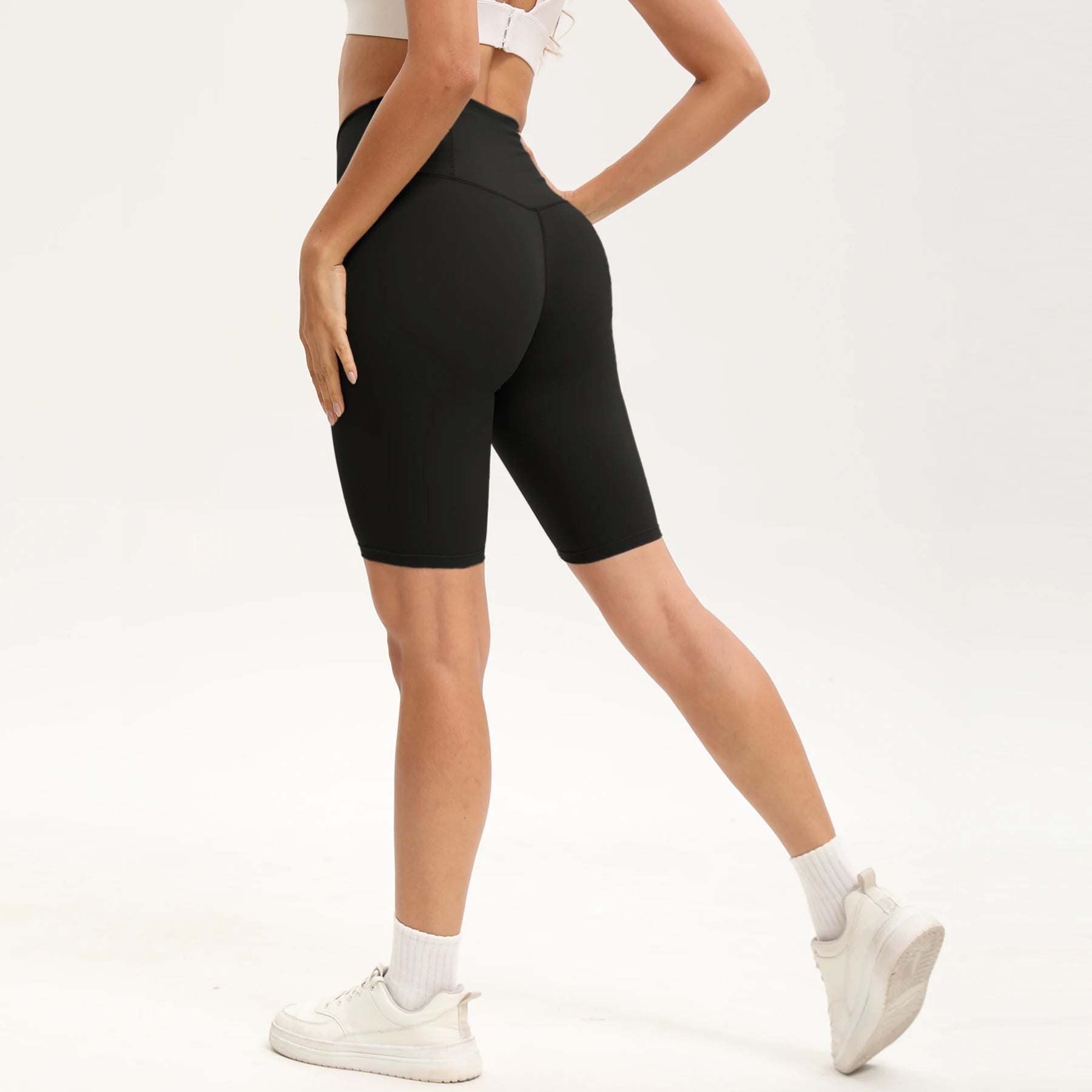 Women’s High-Waist Quick-Dry Running Shorts – Slim Fit, Breathable, Back Pocket