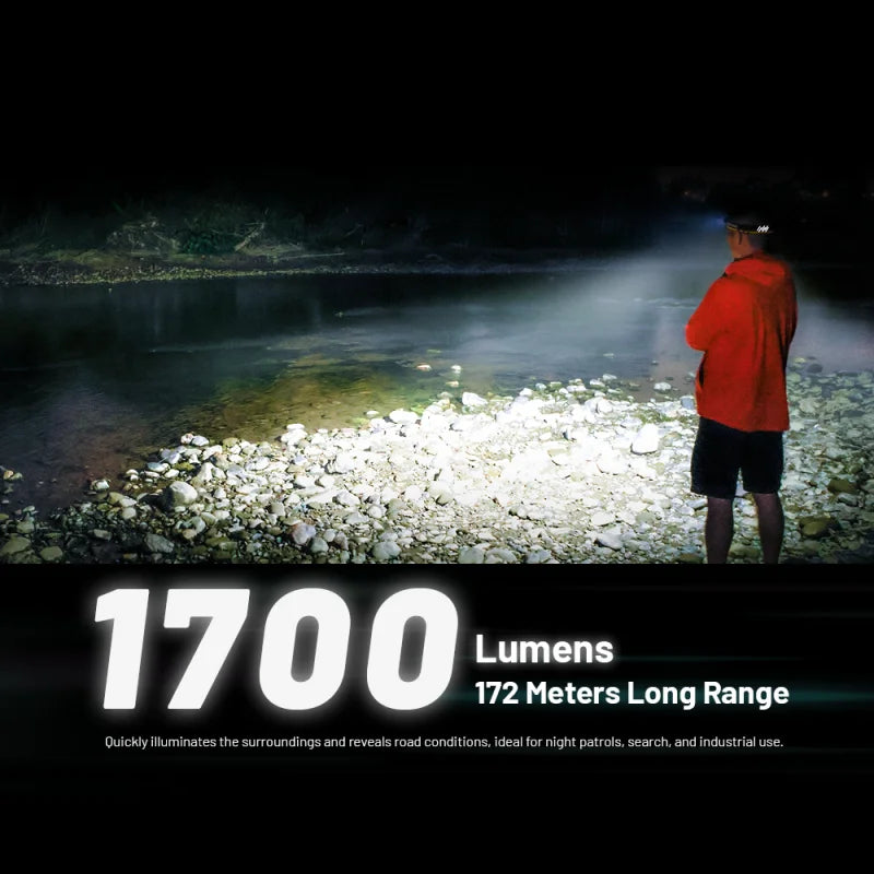 NITECORE NU45 Rechargeable Headlamp – 1700 Lumens, Dual White & Red Light, USB-C Charging