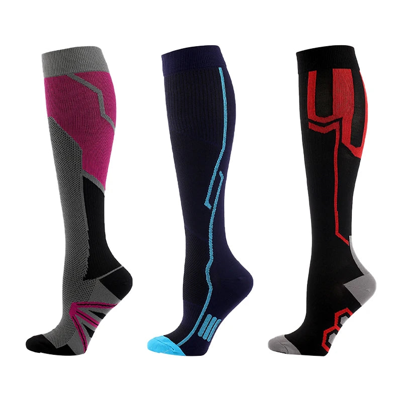 3/5/6 Pairs Compression Socks – Unisex Support for Running, Varicose Veins, Pregnancy & Sports