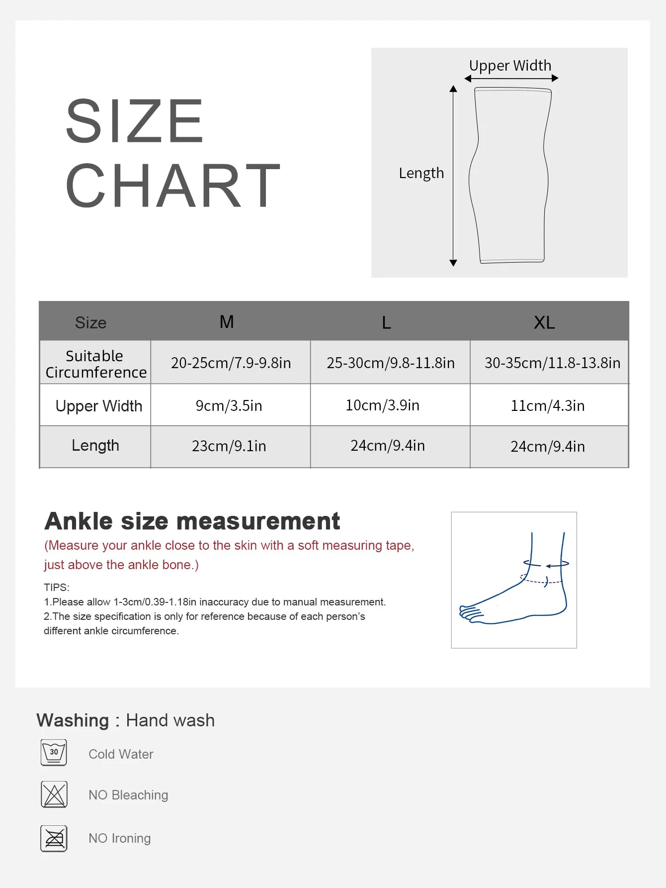 Ankle Brace Compression Sleeve with Adjustable Straps & Arch Support
