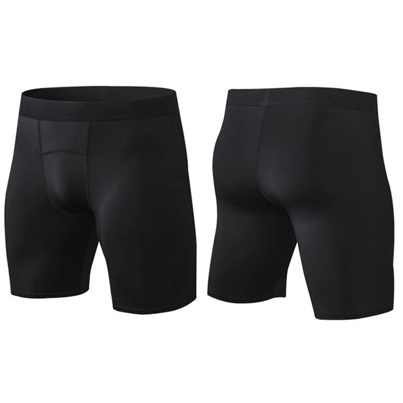 KHADGAR Men’s Compression Running Shorts – Quick-Dry Sports Tights with Pocket