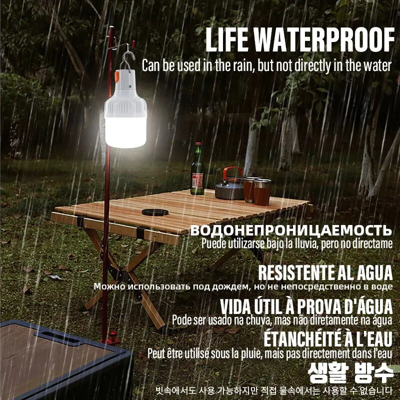 Rechargeable LED Camping Light Bulb – USB Portable Lantern for Outdoor & Emergency Use