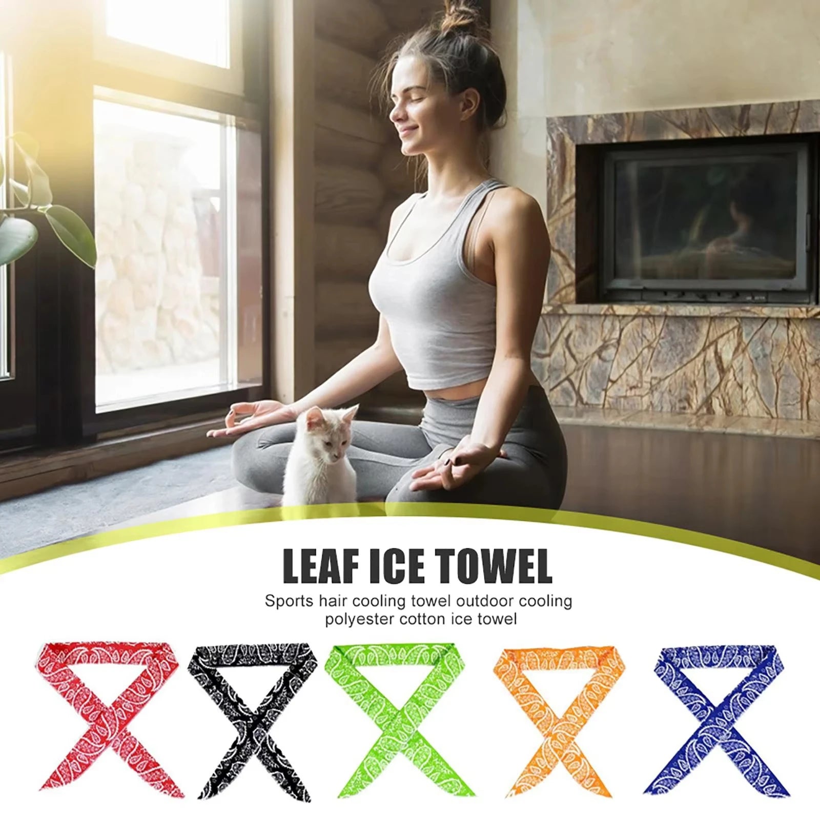 Instant Cooling Scarf Neck Wrap & Sports Bandana with Ice Beads