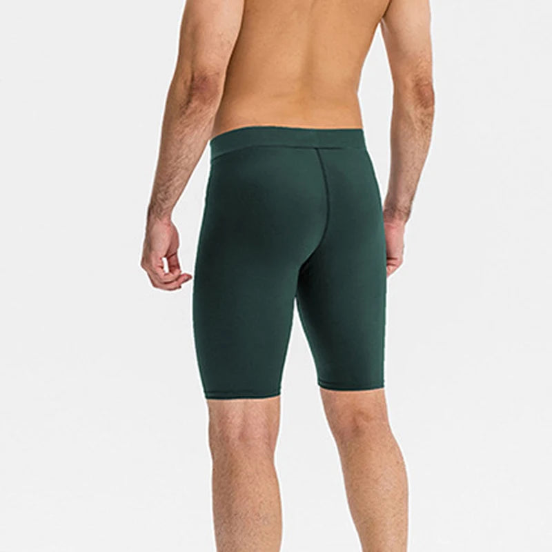 KHADGAR Men’s Compression Running Shorts – Quick-Dry Sports Tights with Pocket