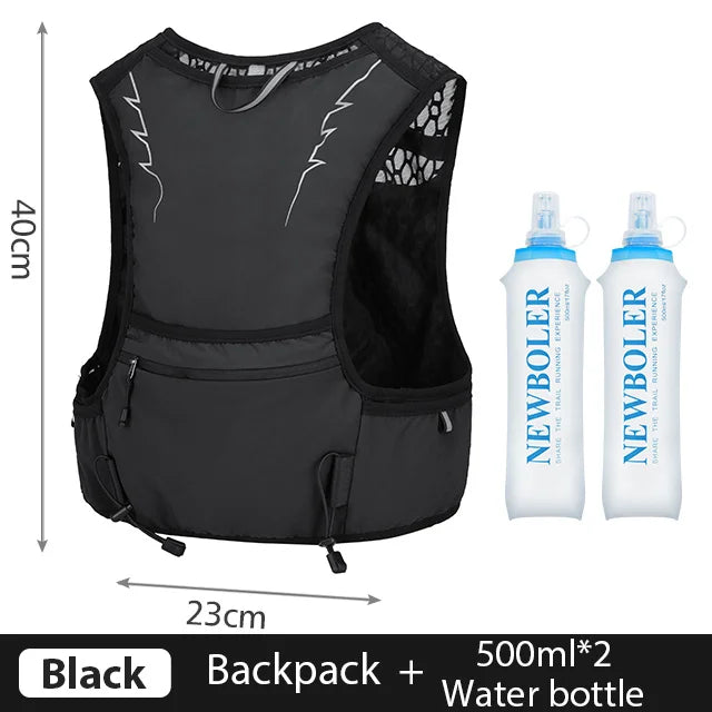NEWBOLER 10L Lightweight Running Hydration Backpack with 2L Bladder & Soft Bottle