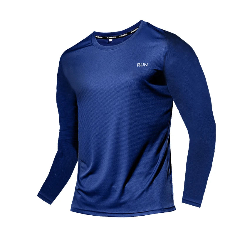 Summer Ice Silk Long Sleeve T-Shirt for Men – Quick Dry, Breathable Sun Protection