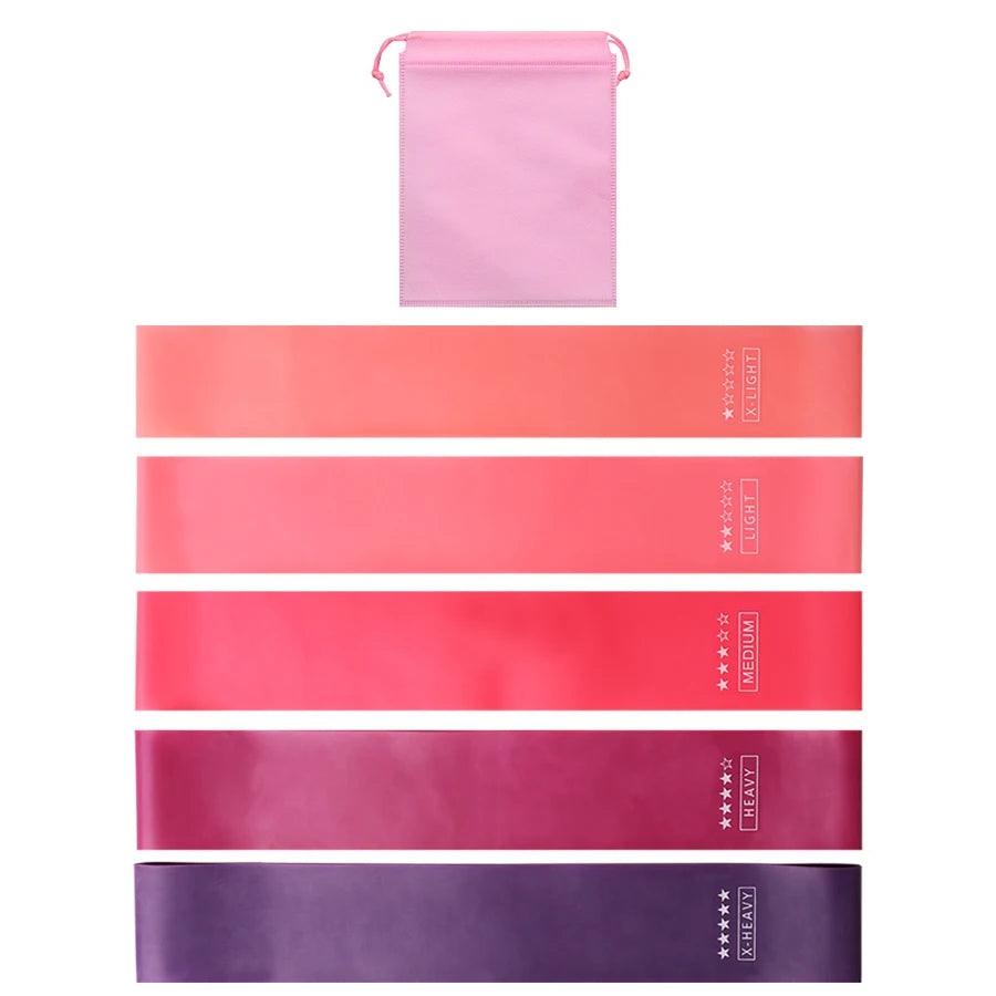 5-Level Resistance Bands Set, Natural Latex Workout Loops for Home Fitness, Stretching and Running