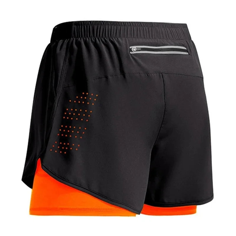 Men's 2-in-1 Double-Decker Sports Shorts – Quick-Dry Gym & Running Activewear