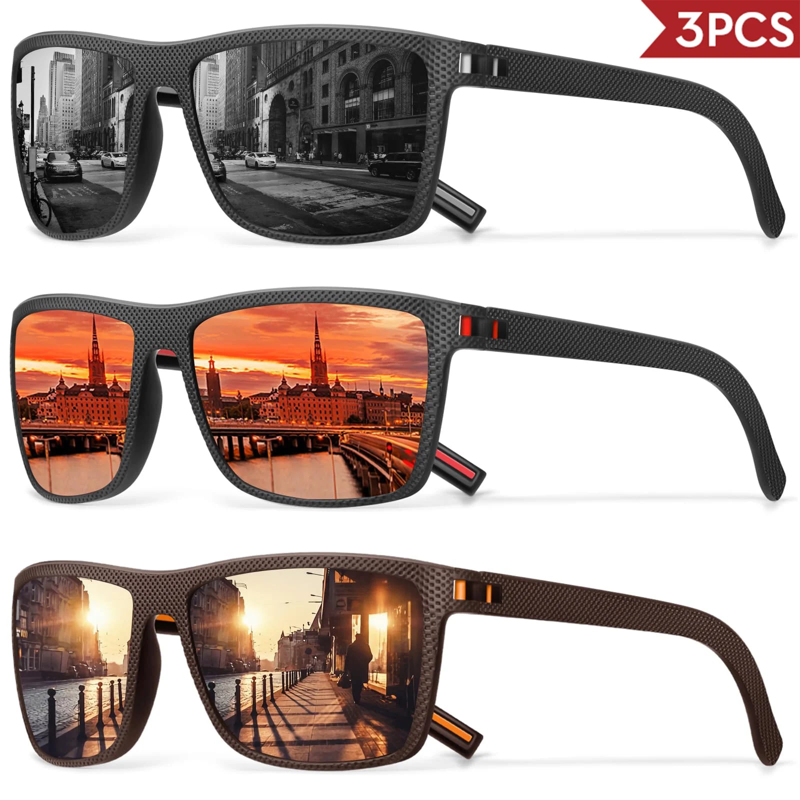 VEGUEROS Polarized Sunglasses UV400 Square Designer Shades for Men & Women