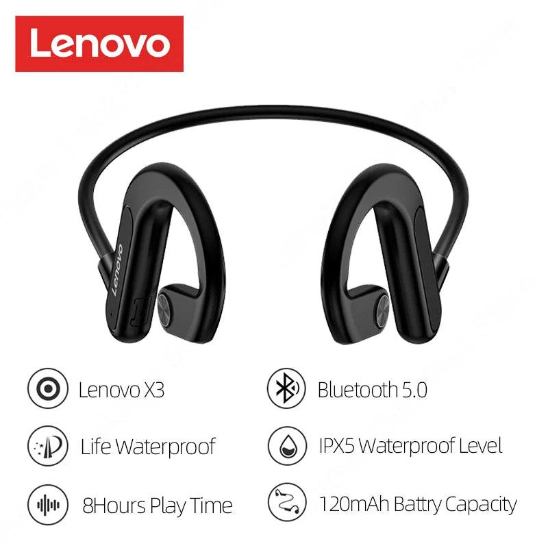 LENOVO X3 Pro Bone Conduction Bluetooth 5.3 Earphones with Mic & Waterproof Design