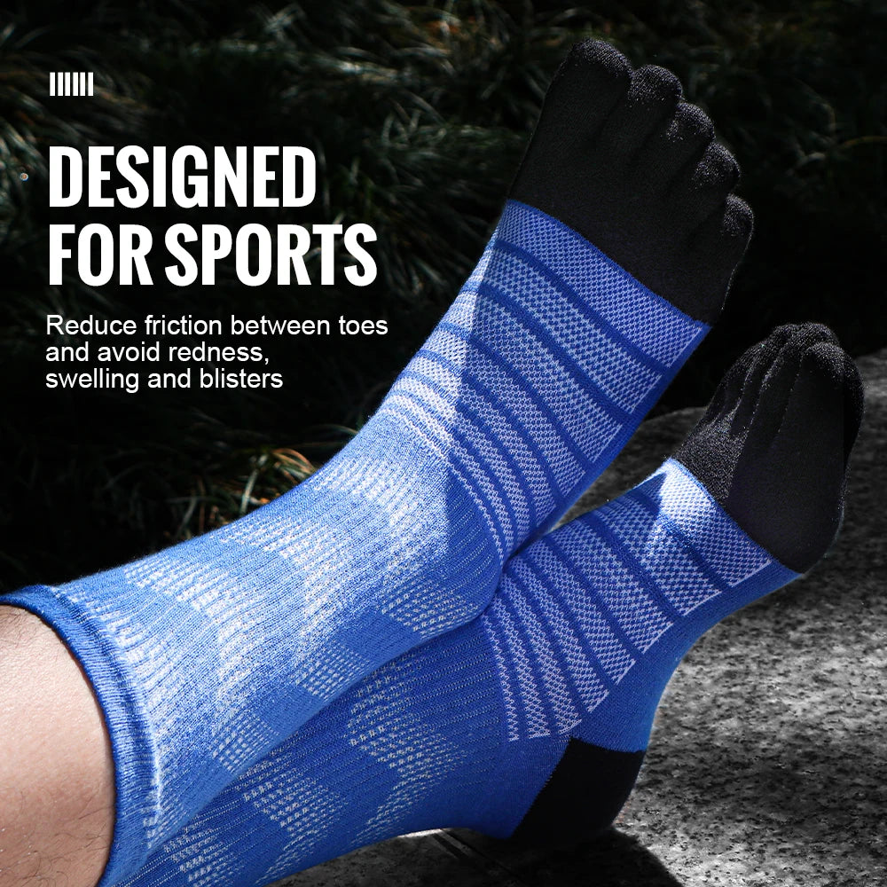 Merino Wool Thermal Toe Socks – Men’s Five-Toe Compression Socks for Hiking, Skiing & Trail Running