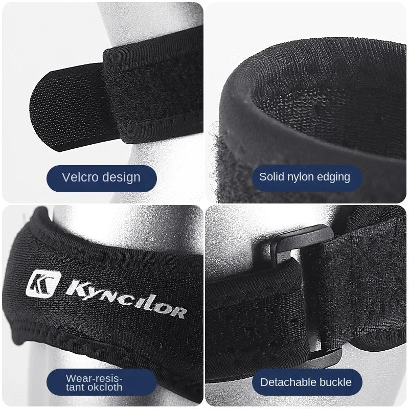 Adjustable Patella Tendon Knee Strap | Silicone Support Band for Running, Cycling, Gym, and Sports
