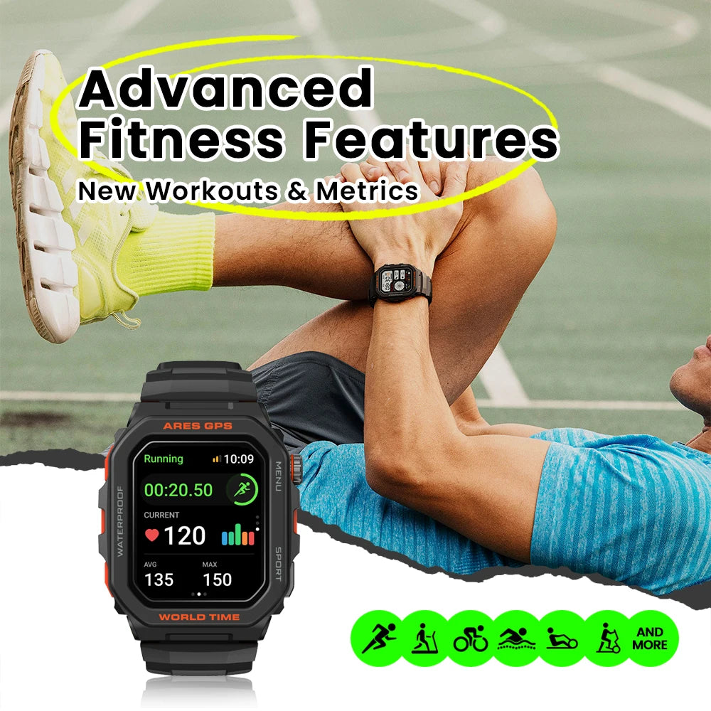 ZEBLAZE Ares GPS Smartwatch with Bluetooth Calling, GPS & Health Tracking