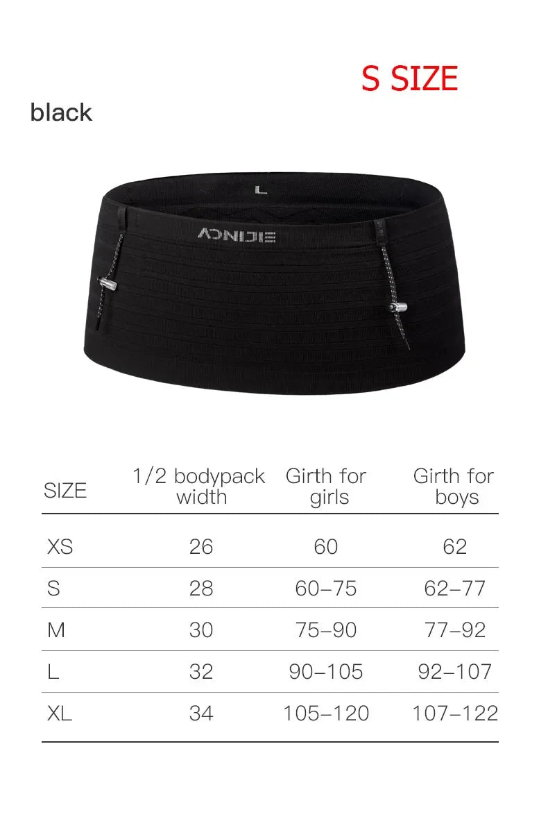AONIJIE W8116 Woven Elastic Sports Waist Bag – Lightweight Race Number Belt for Running & Triathlon