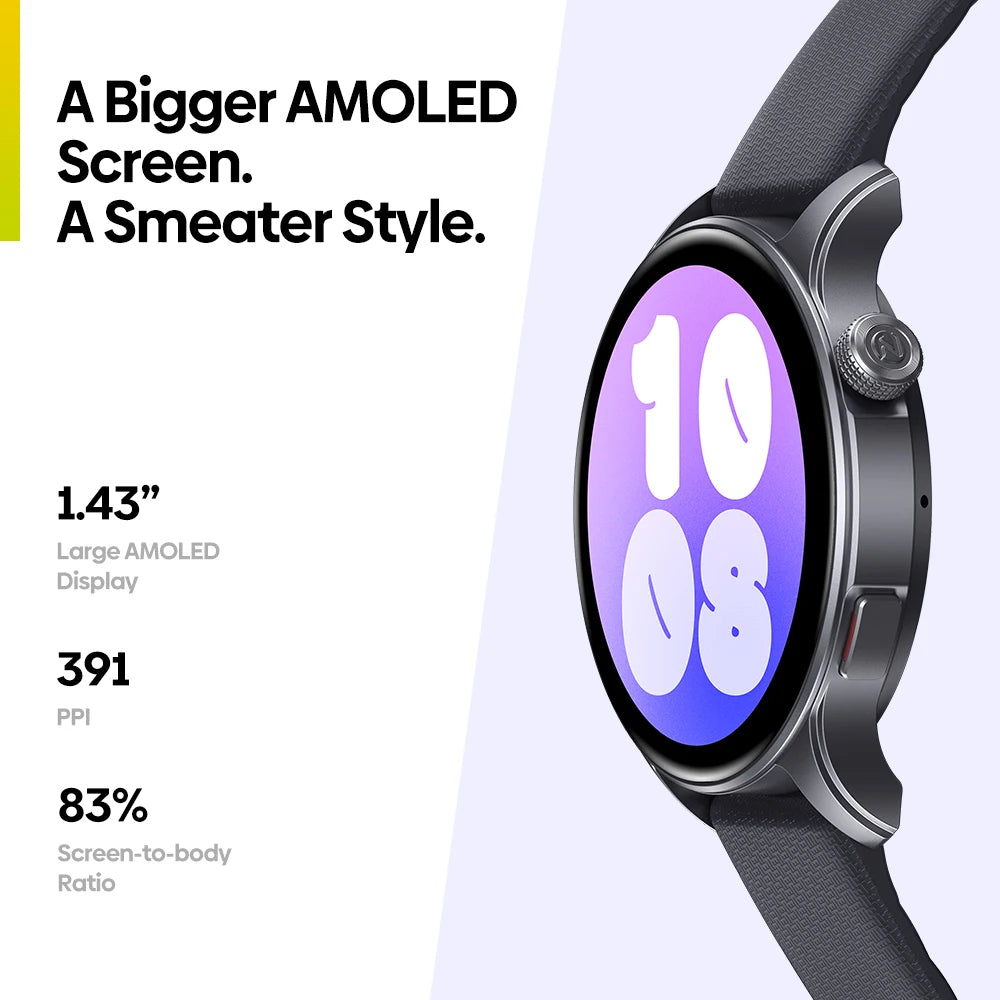 ZEBLAZE Btalk 3 GPS Smartwatch with 1.43" AMOLED Display and GPS Tracking