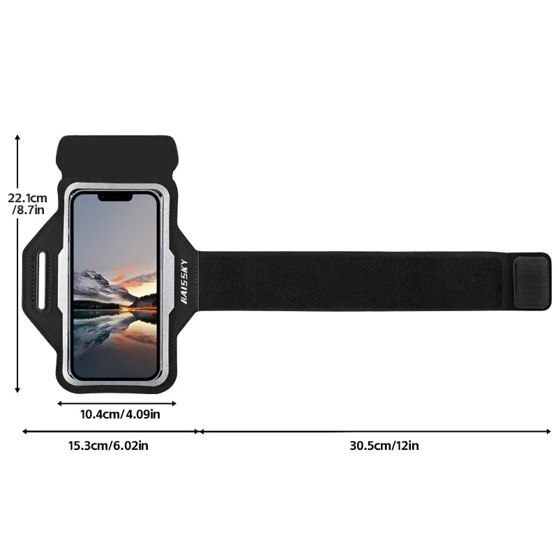 HAISSKY Ultra-Thin Running Armband – Fits iPhone & Samsung Smartphones Up to 6.8"