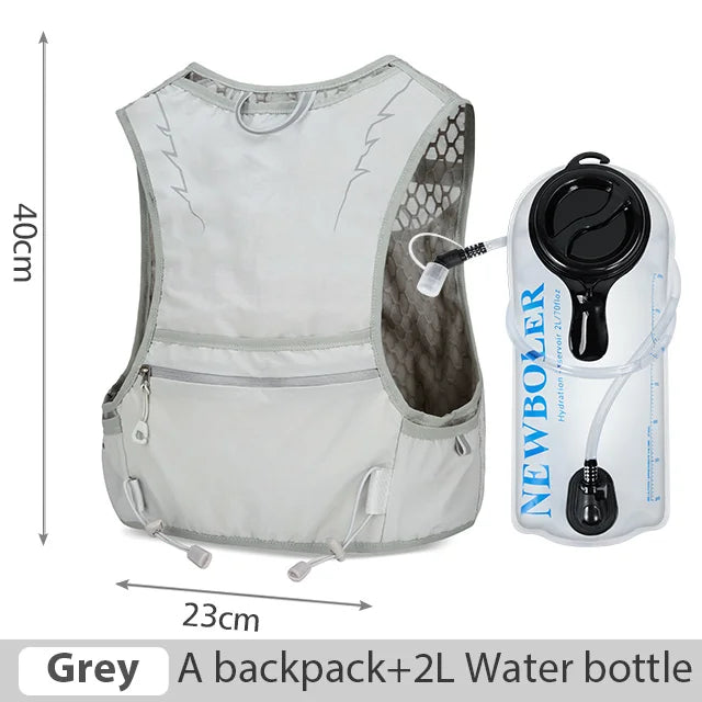 NEWBOLER 10L Lightweight Running Hydration Backpack with 2L Bladder & Soft Bottle