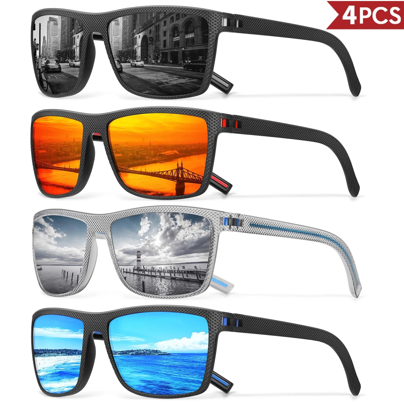 VEGUEROS Polarized Sunglasses UV400 Square Designer Shades for Men & Women