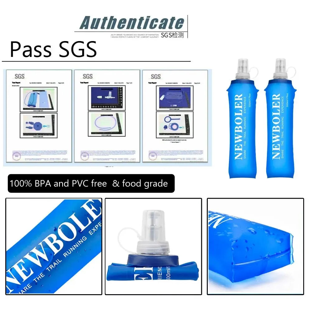 NEWBOLER TPU Soft Flask Collapsible Water Bottle (250ml / 500ml)