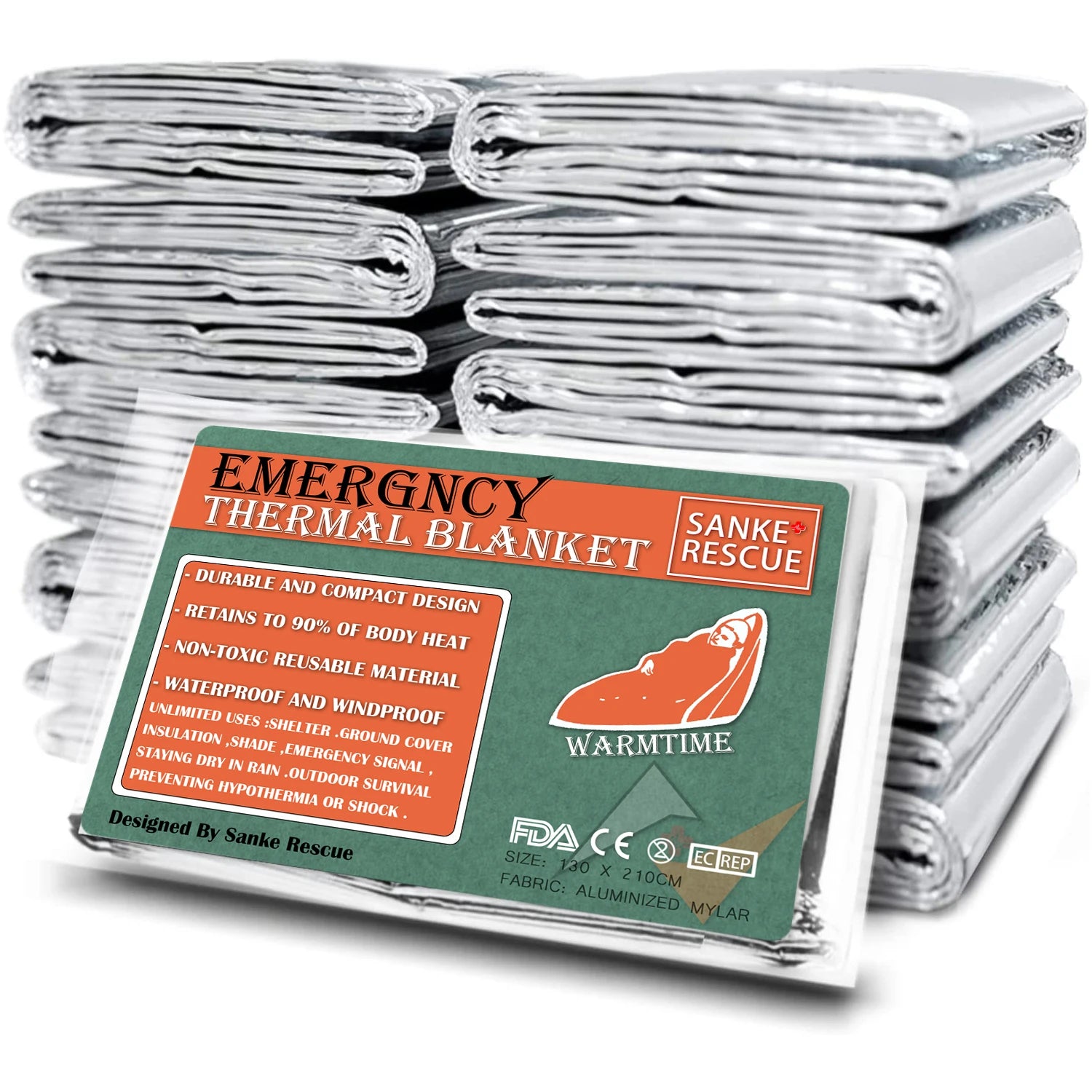 4PCS Emergency Mylar Thermal Blankets – Foil Survival Space Blanket