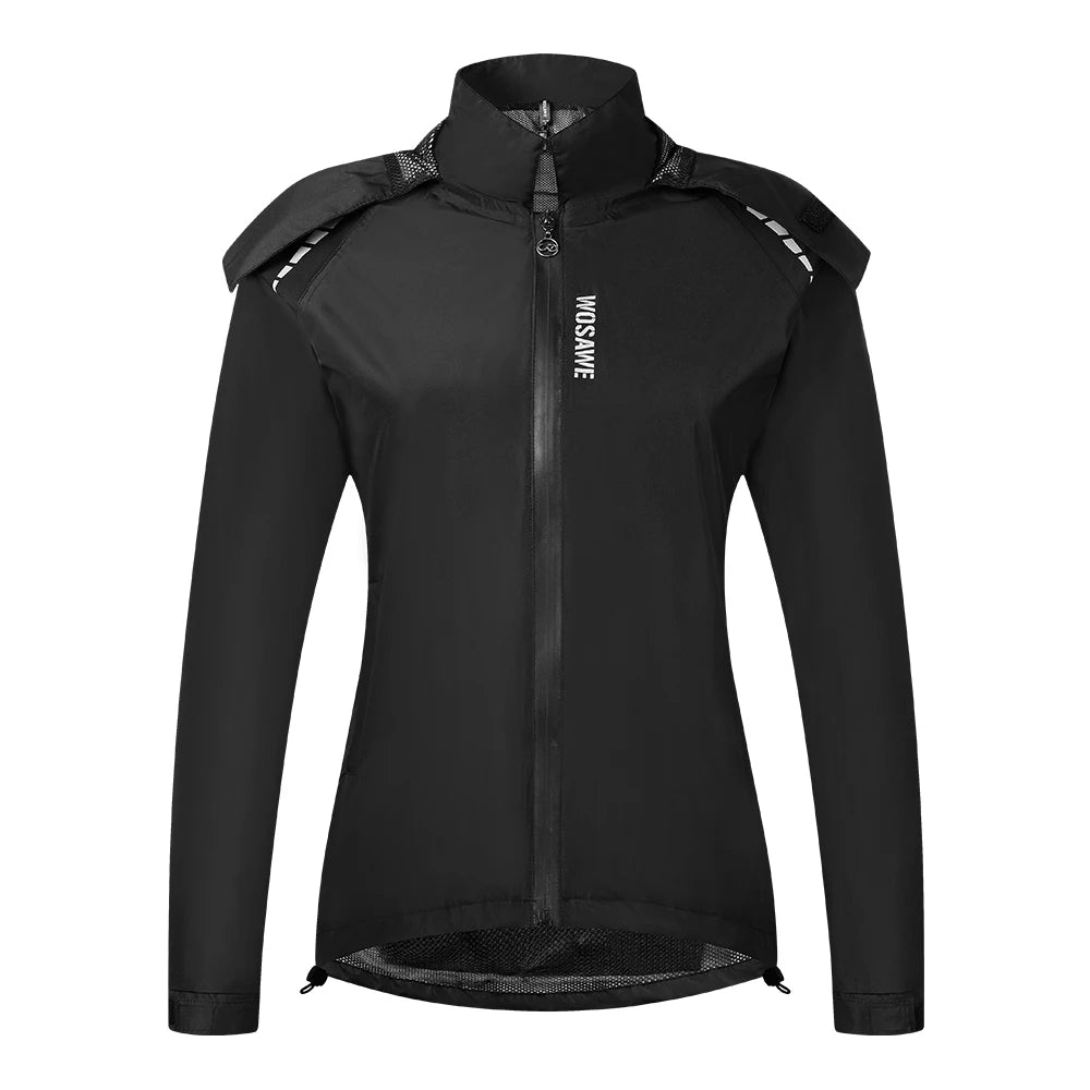 WOSAWE Women’s Cycling Waterproof Jacket – Breathable, Reflective, Hooded Raincoat