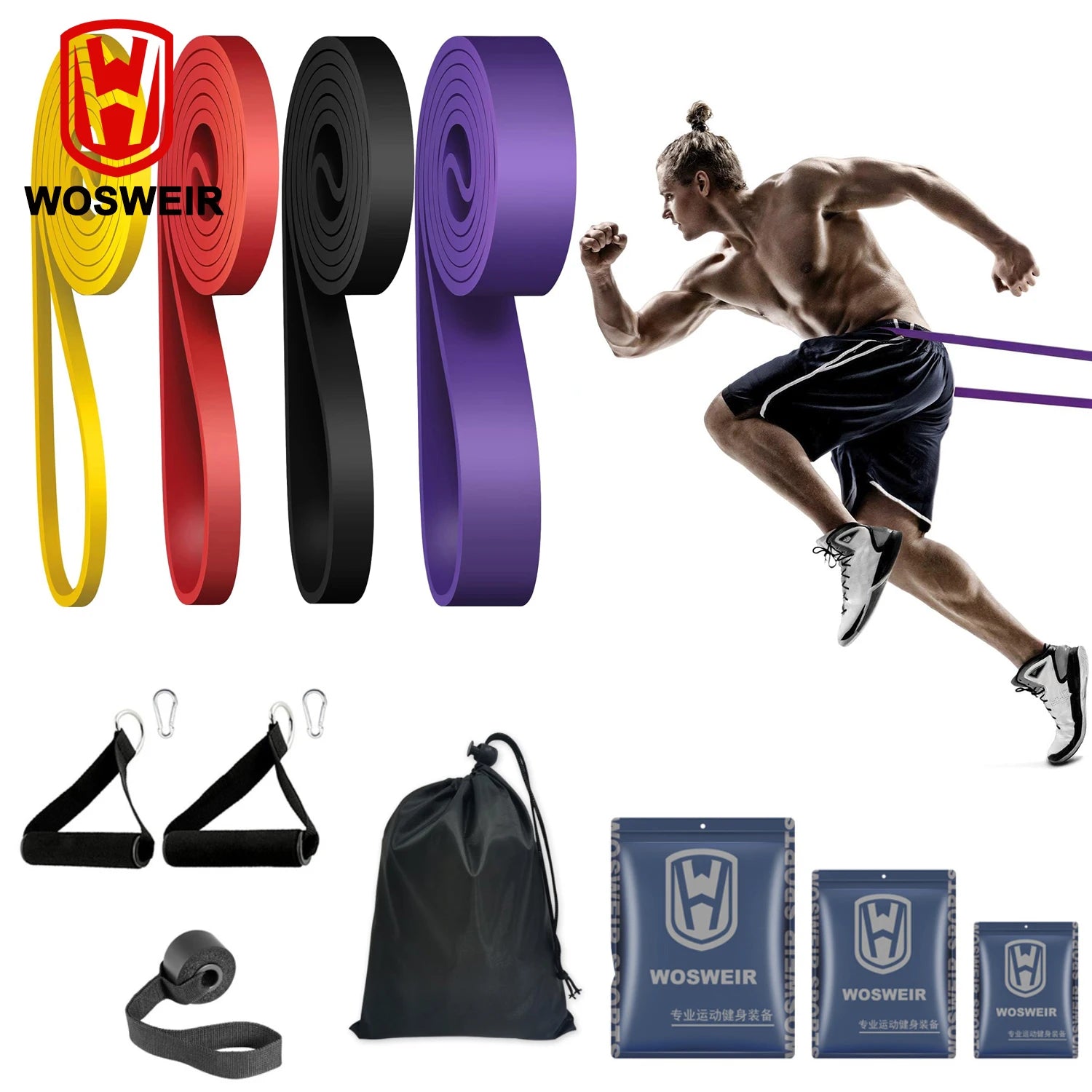 Elastic Resistance Bands, Pull-Up Assist and Strength Training for Home, Runners or Gym Workouts