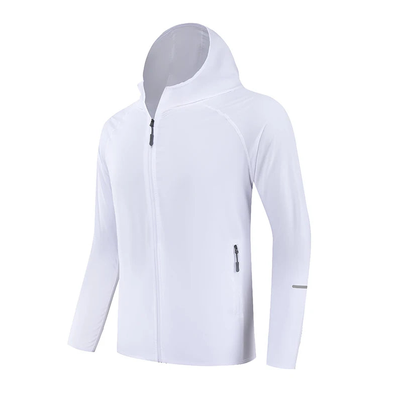 Men’s Lightweight Running Jacket with Hood, Reflective, Quick-Dry for Outdoor Sports, Breathable