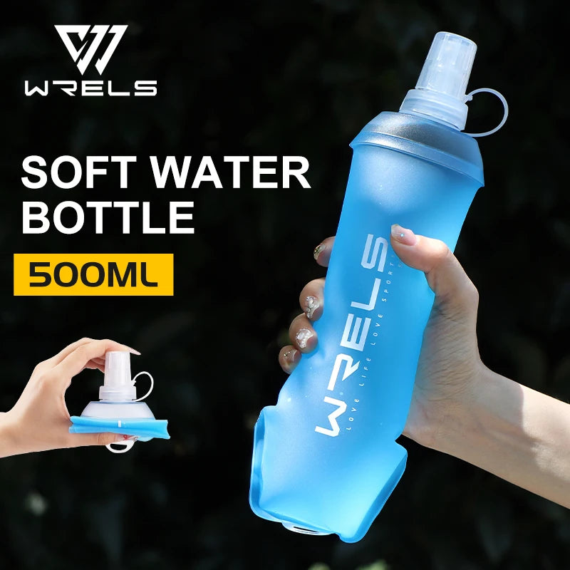 WRELS Outdoor Sport Water Bottle – Lightweight Foldable Soft Flask, BPA-Free for Running & Cycling