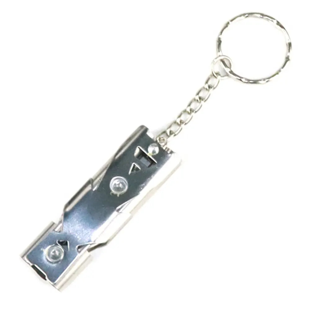 Double Pipe Survival Whistle Keychain 180dB Emergency Outdoor Tool