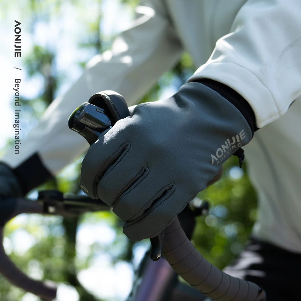 AONIJIE M58 Windproof Sports Gloves – Touchscreen-Ready Full-Finger Running & Cycling Gloves