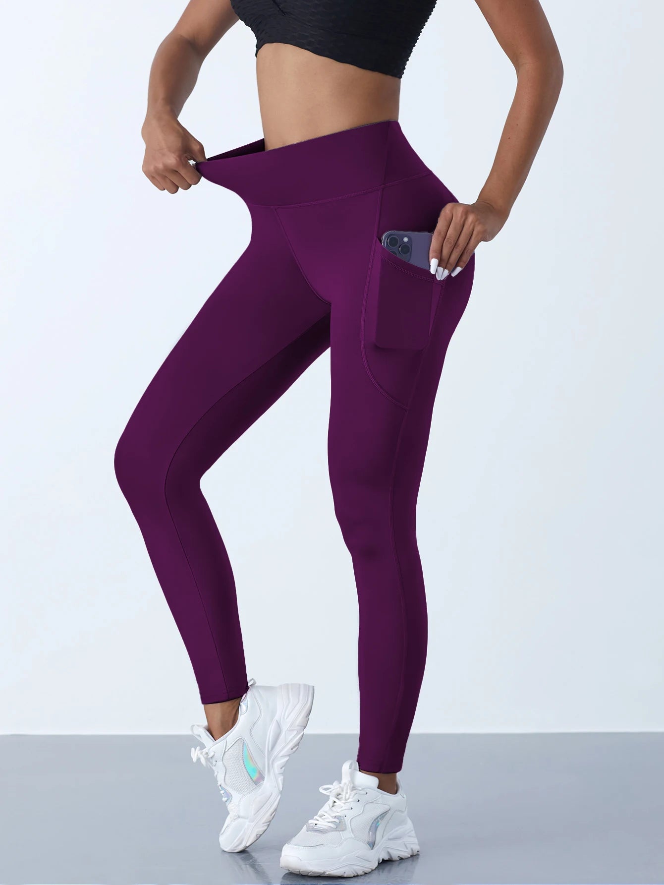 High Waist Women’s Leggings – Running, Fitness, Pockets, Push-Up Effect