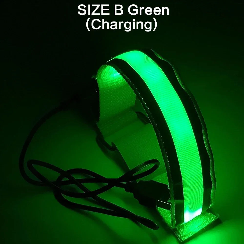 LED Reflective Armband | USB Rechargeable Safety Light Band for Night Running, Cycling, Walking