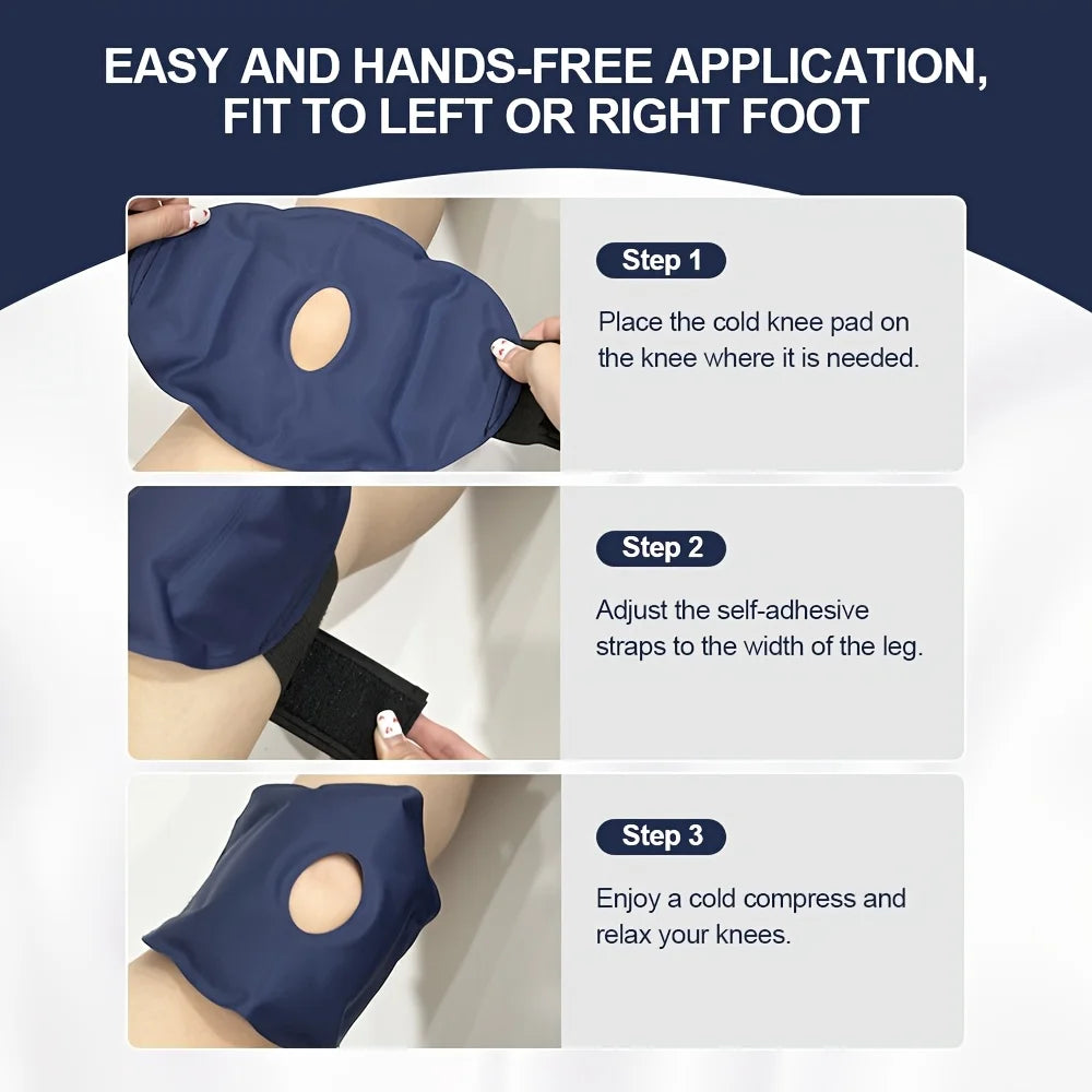 Reusable Knee Ice Pack Wrap Adjustable Cold Therapy Gel Pad
