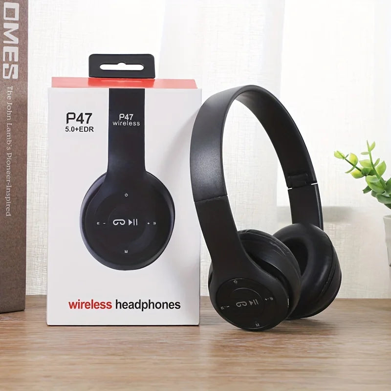 EDUP P47 Bluetooth 5.0 Wireless Headphones with Mic & Foldable Stereo Design