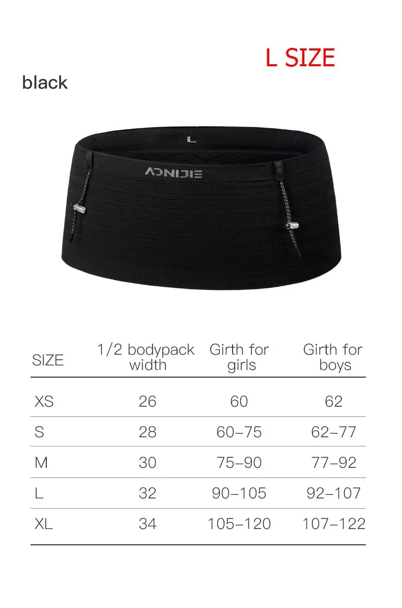 AONIJIE W8116 Woven Elastic Sports Waist Bag – Lightweight Race Number Belt for Running & Triathlon